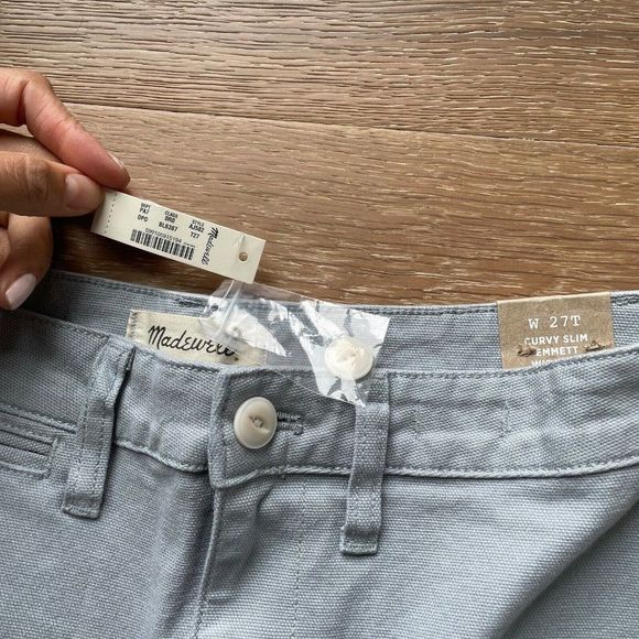 Madewell Tall Curvy Slim Emmett Wide-Leg Crop Pants Size 27 Blue High Rise - Picture 6 of 6